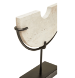 Close-up of natural travertine pitting and stone colour variation