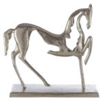 Harlie silver abstract horse sculpture in aluminium with rough nickel finish