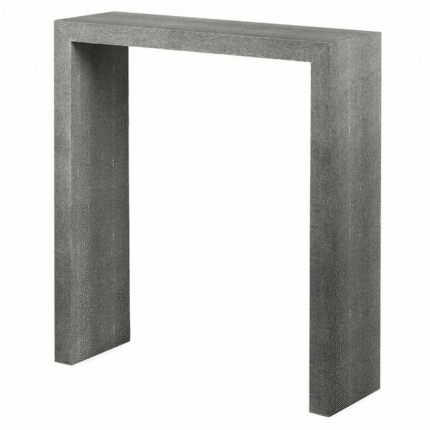 thick grey leather console in a faux shagreen embossing