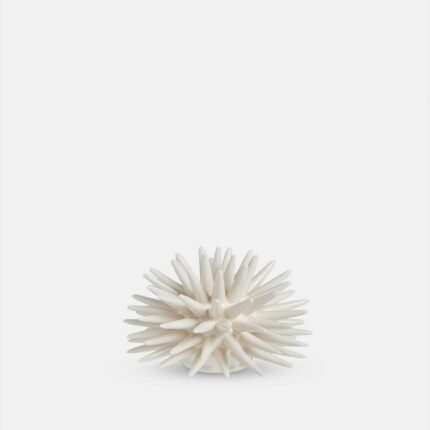 white ceramic sea urchin ornament