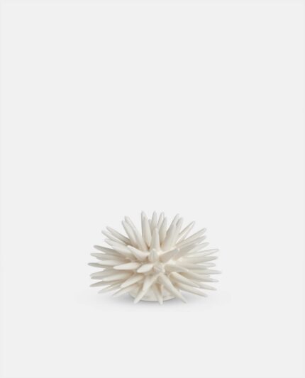 white ceramic sea urchin ornament