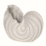 white ceramic shell vase