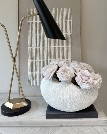 white coral vase with textures