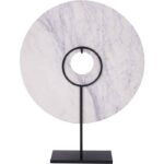 white round marble disc rear view