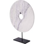 side view of the white marble disc ornament side view