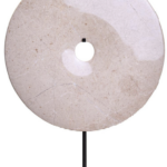 Large Round Cream Marble Disc