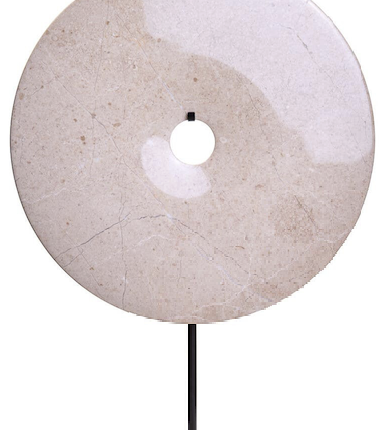 Large Round Cream Marble Disc