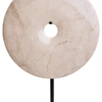 Medium Cream Marble Round Dia 25cm Disc Sculpture