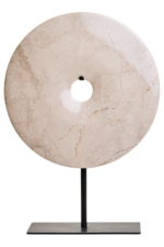 Medium Cream Marble Round Dia 25cm Disc Sculpture
