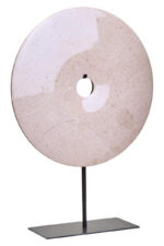 Large Round Cream Marble Disc