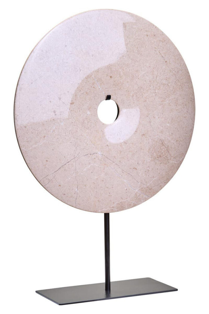 Large Round Cream Marble Disc