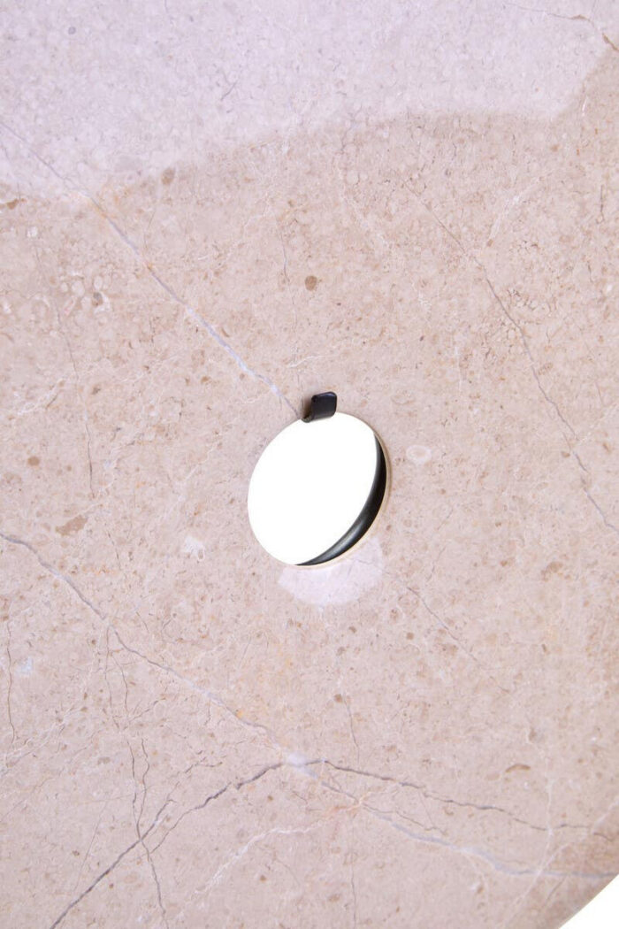 Large Round Cream Marble Disc